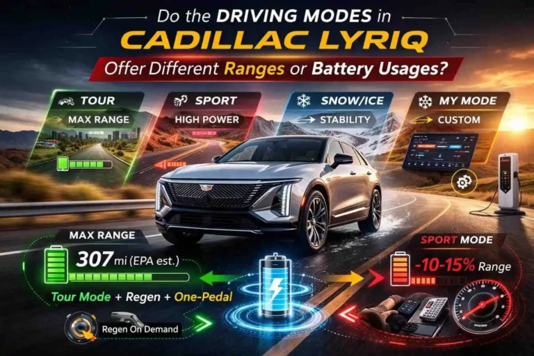 Do the Driving Modes in Cadillac Lyriq Offer Different Ranges or Battery Usages