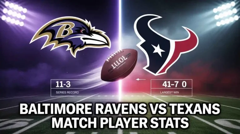 Baltimore Ravens vs Texans Match Player Stats
